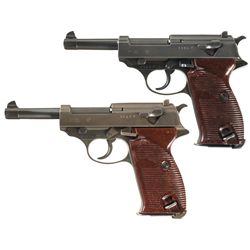 Collector's Lot of Two World War II Mauser P38 Semi-Automatic Pistols -A) Mauser "byf/43" Code P38 S