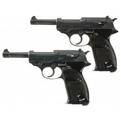 Unique Collector's Lot of Two World War II P38 Semi-Automatic Pistols -A) Late Production Spreewerke