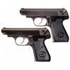 Image 1 : Collectors Lot of Two World War II Sauer 38H Pistols -A) Nazi Proofed J.P. Sauer Model 38H Semi-Auto