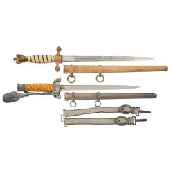 Two Nazi Military Daggers with Scabbards