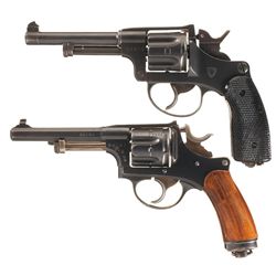 Two Swiss Double Action Revolvers with Holsters -A) Swiss Model 1929 Revolver with Holster and Shoul