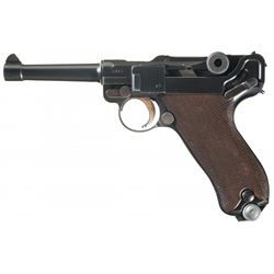 Imperial German 1914 Dated DWM Police Rework Luger Semi-Automatic Pistol Rig