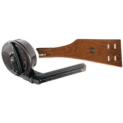 Second Pattern Artillery Luger "Snail Drum" Magazine and a Luger Board Stock