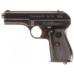 Unique Prototype Nazi Proofed CZ Model 27 Pistol