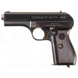 World War II Nazi Occupation Proofed CZ Model 27 Pistol with Holster and Extra Magazine
