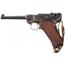 Swiss Model 1906/24 Bern Luger Semi Automatic Pistol with Holster