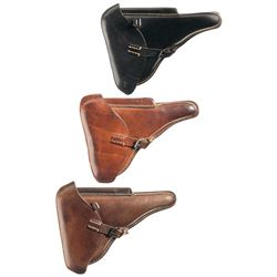 Collector's Lot of Three World War II Nazi Luger Holsters