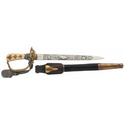 WKC Production German Forestry Service Senior Official's Knife with Sheath and Ivory Grips