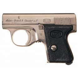 Scarce Nickel Finish Mauser Model WTP Semi-Automatic Vest Pocket Pistol with Holster