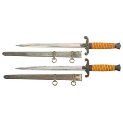 Two Nazi Heer Pattern Daggers with Scabbard