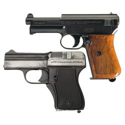 Two European Semi-Automatic Pistols -A) Mauser Model 1914 Pistol with Box