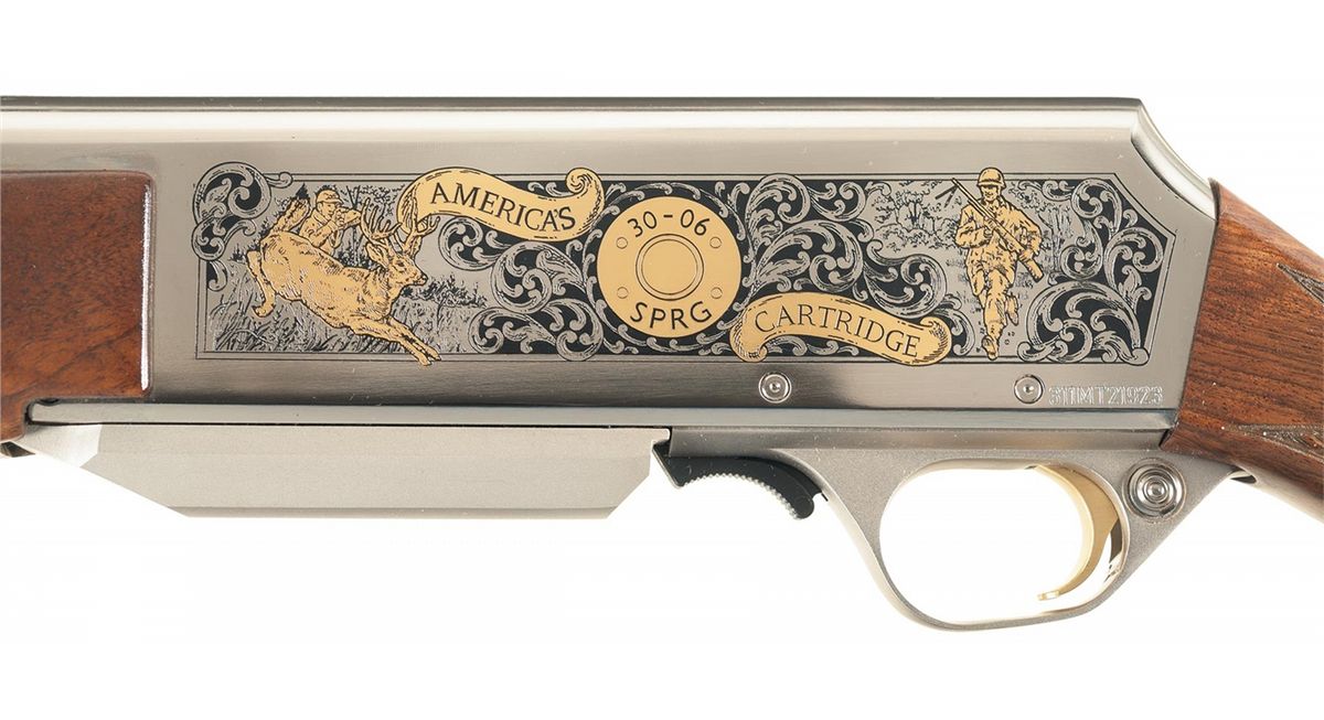 Engraved Gold Inlaid Browning 30-06 Springfield Caliber 100th ...