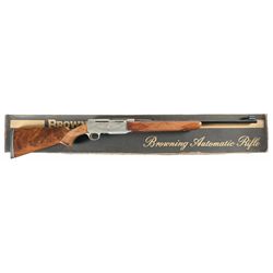 Engraved Belgian Browning Grade III BAR Semi-Automatic Rifle with Factory Box