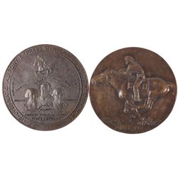 Two Bronze Pony Express Plaques