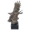 Image 1 : Lobo Signed Native American Indian and Eagle Bronze