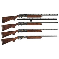 Immeasurably Rare Sequentially Numbered Four-Gun Set of Remington Custom Shop Premier Grade Master E