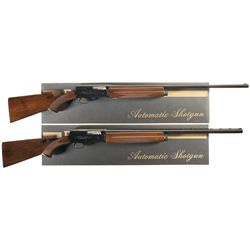Collector's Lot of Two Boxed Belgian Browning Auto-5 Semi-Automatic Shotguns -A) Browning Auto-5 Lig
