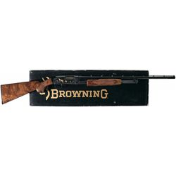 Engraved and Gold Highlighted 28 Gauge Browning Model 12 Grade V Slide Action Shotgun with Box