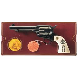 Documented Colt Custom Shop All Blue Third Generation Single Action Army Revolver with K. Reno Scrim