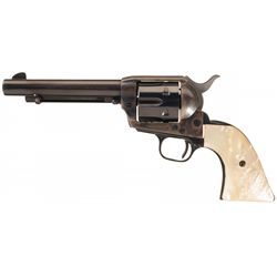 Early Second Generation Colt Single Action Army with Desirable Pre-War Steer Head Carved Pearl Grips