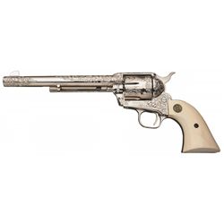 Factory Class "C" Engraved Colt Single Action Army Revolver with Factory Ivory Grips and Factory Let