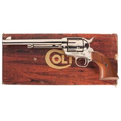 Nickel Plated Colt Third Generation Single Action Army Revolver with Box and Factory Letter
