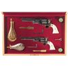 Image 1 : Exquisite Cased Set of Two Leonard Francolini Signed Engraved and Gold Inlaid Second Generation Colt