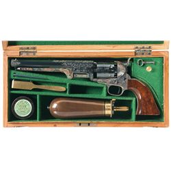 Cased Andrew Bourbon Signed and Engraved London Klay Associates Colt Model 1851 Navy Revolver with F