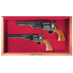Two Cased and Engraved Second Generation Colt Percussion Revolvers with Factory Letters and Boxes -A