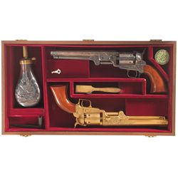 Cased Set of Two Consecutively Numbered and Engraved Colt Second Generation 1851 Navy Percussion Rev