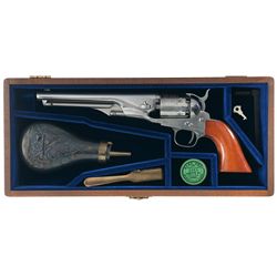 Extremely Rare Cased Stainless Steel Colt Model 1861 Navy Percussion Revolver with Factory Letter an