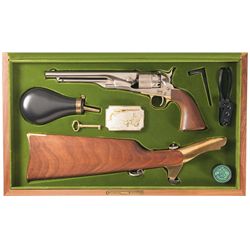 Rare Electroless Nickel Second Generation Colt 1860 Army Percussion Revolver with Case Accessories a