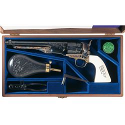 Rare Cased Colt Second Generation Engraving Sampler 1860 Army Percussion Revolver with Factory Lette