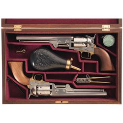 Cased Set of Two Consecutively Serial Numbered Second Generation Colt Model 1851 Navy Percussion Rev