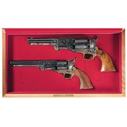 Cased Pair of Consecutively Serial Numbered Alvin A. White Engraved and Gold Inlaid Second Generatio