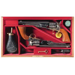Interesting Cased Set of Two Second Generation Colt 1860 Army Cavalry Commemorative Percussion Revol