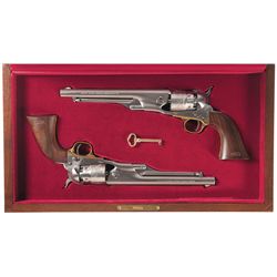 Unique Cased Set of Second Generation Colt 1860 Army Cavalry Commemorative Percussion Revolvers Left