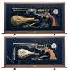 Image 1 : Set of Two Cased Factory Engraved and Gold Inlaid Colt Black Powder Series Percussion Revolvers with