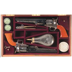 Cased Matched Pair of Ulysses S. Grant Robert E. Lee Commemorative Revolvers with Accessories -A) Co