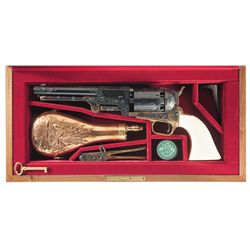 Cased Alvin A. White Engraved Second Generation Colt Third Model Dragoon Percussion Revolver with Ac