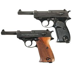 Collector's Lot of Two Commercial Walther P38 Semi-Automatic Pistols -A) Walther P38 Semi-Automatic 