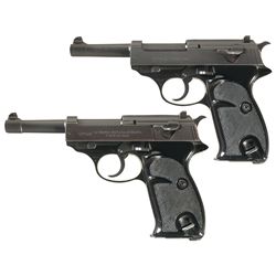 Collector's Lot of Two Commercial Walther P38 Semi-Automatic Pistols -A) Walther P38 Semi-Automatic 