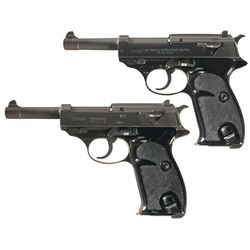 Collector's Lot of Two Walther P38 Style Semi-Automatic Pistols -A) Walther/Interarms Model P1 Semi-