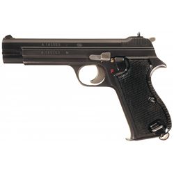 Swiss Army SIG P210 Semi-Automatic Pistol with Leather Holster