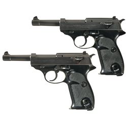 Collector's Lot of Two P38 Style Semi-Automatic Pistols -A) Walther Commercial P38 Semi-Automatic Pi