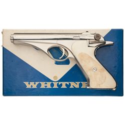 Scarce Nickel Plated Whitney Wolverine Semi-Automatic Pistol with Original Box