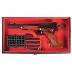 Cased Belgian Browning Medalist Semi-Automatic Target Pistol with Weight Set