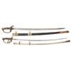 Image 1 : Regulation Civil War Ames Model 1850 Foot Officer's Sword and Model 1872 Style Officers Saber
