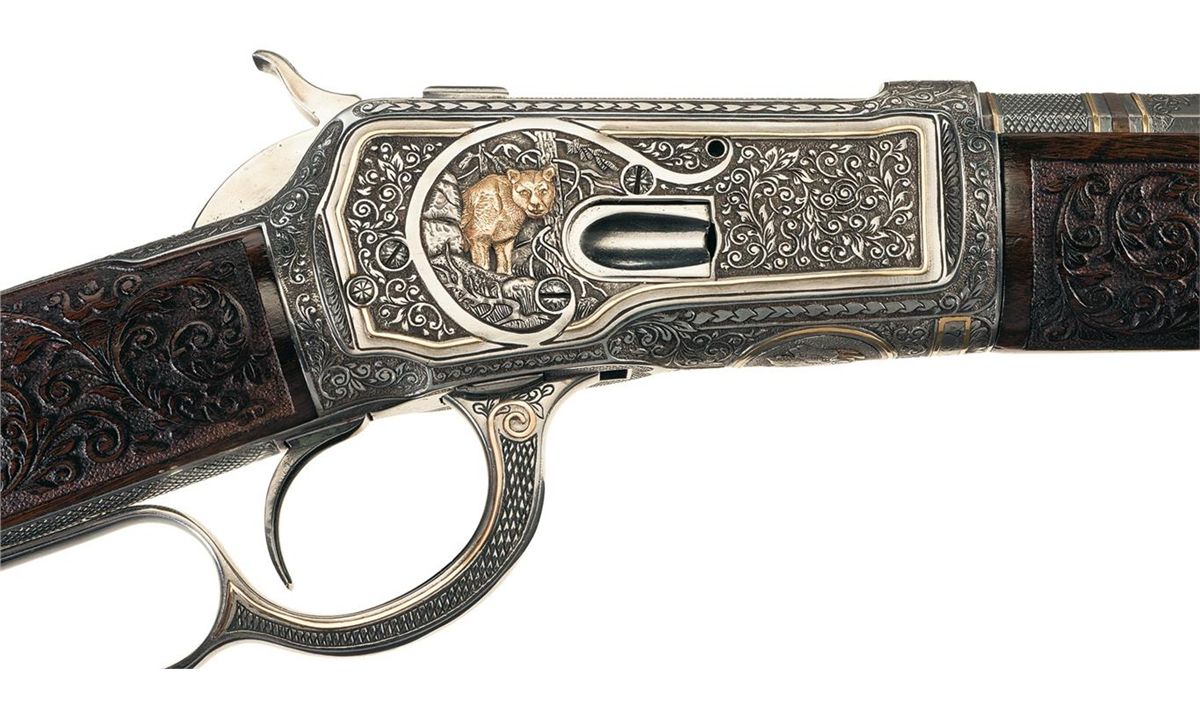 Attractive Deluxe Gold Inlaid and Engraved Antique Model 1892 ...