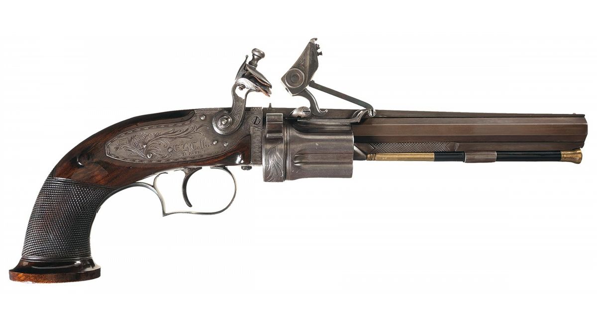 Rare Collier Five-Chamber Flintlock Revolver